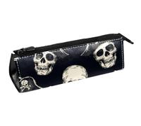 VAPOKF Trousse à crayons avec motif crânes, pirates, trousse de papeterie, trousse à cosmétiques, sac compact à fermeture éclair