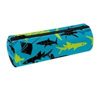 VAPOKF Trousse à crayons avec motif grunge requins et raies pastenaces, trousse à crayons en cuir synthétique pour étudiants, papeterie, trousse de maquillage pour femmes, filles, garçons, enfants
