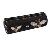 VAPOKF Trousse à crayons brodée en cuir synthétique avec imprimé abeille et insectes, trousse de maquillage pour femmes, filles, garçons, enfants, fournitures scolaires et de bureau, multicolore