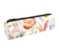 VAPOKF Trousse à crayons colorée avec œufs de Pâques et lapins - Pour ranger des stylos, des pièces de monnaie, des cosmétiques, des articles de papeterie, l'école, le bureau
