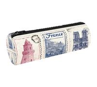 VAPOKF Trousse à crayons de voyage en France avec timbres de voyage, porte-monnaie, trousse de maquillage pour étudiants, papeterie, école, bureau