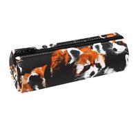 VAPOKF Trousse à crayons en cuir motif pandas rouges pour crayons, pièces de monnaie, maquillage, pour étudiants, papeterie, école, bureau, multicolore, 20x6.3cm/7.9x2.5in, Trousse à crayons
