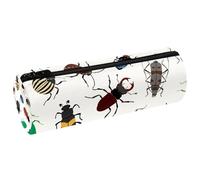 VAPOKF Trousse à crayons en cuir synthétique avec différents motifs d'insectes, trousse de maquillage pour femmes, filles, garçons, enfants, fournitures scolaires et de bureau, multicolore, 20x6.3x6.3