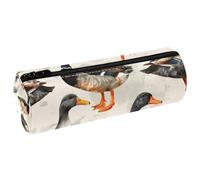VAPOKF Trousse à crayons en cuir synthétique avec imprimé canards indiens - Trousse de maquillage pour femmes, filles, garçons, enfants, fournitures scolaires et de bureau, multicolore, 20x6.3x6.3 CM