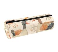 VAPOKF Trousse à crayons en cuir synthétique avec imprimé canards indiens - Trousse de maquillage pour femmes, filles, garçons, enfants, fournitures scolaires et de bureau, multicolore, 20x6.3x6.3 CM