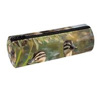 VAPOKF Trousse à crayons en cuir synthétique avec imprimé canards indiens - Trousse de maquillage pour femmes, filles, garçons, enfants, fournitures scolaires et de bureau, multicolore, 20x6.3x6.3 CM