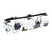 VAPOKF Trousse à crayons en cuir synthétique avec imprimé d'insectes, trousse de maquillage pour femmes, filles, garçons, enfants, fournitures scolaires et de bureau, multicolore, 20x6.3x6.3 CM