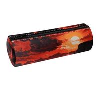VAPOKF Trousse à crayons en cuir synthétique avec imprimé zone magma de lave pour étudiants, papeterie, maquillage, pour femmes, filles, garçons, enfants, fournitures scolaires et de bureau