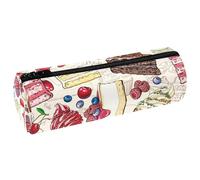 VAPOKF Trousse à crayons en cuir synthétique avec motif gâteaux et biscuits de boulangerie, trousse de maquillage pour femmes, filles, garçons, enfants, fournitures scolaires et de bureau, multicolore