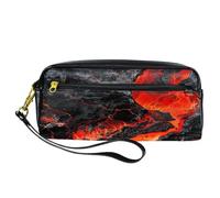 VAPOKF Trousse à crayons en polyuréthane avec fermeture éclair pour garçons et filles, fournitures scolaires et de bureau - Lava Magma, multicolore, 20.5x5x8.5cm/8.1x2x3.3in, Organiseur de sac