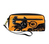 VAPOKF Trousse à crayons en polyuréthane avec fermeture éclair pour garçons et filles, fournitures scolaires et de bureau - Motocross Rider, multicolore, 20.5x5x8.5cm/8.1x2x3.3in, Organiseur de sac
