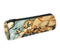 VAPOKF Trousse à crayons en toile avec carte du monde de l'Afrique et de l'Europe - Trousse à crayons - Trousse de maquillage pour étudiants, papeterie, école, bureau