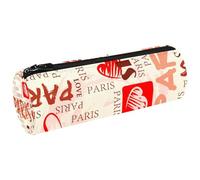 VAPOKF Trousse à crayons en toile avec inscription Paris Word - Pour ranger des stylos, des pièces de monnaie, des cosmétiques, des articles de papeterie ou de bureau, multicolore, 20x6.3cm/7.9x2.5in,