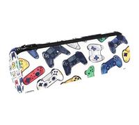 VAPOKF Trousse à crayons en toile avec manette de jeu vidéo, porte-monnaie, trousse de maquillage pour étudiants, papeterie, école, bureau, multicolore, 20x6.3cm/7.9x2.5in, Trousses à crayons