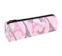 VAPOKF Trousse à crayons en toile avec motif Tour de l'Eifel de Paris Rose Gris, multicolore, 20x6.3cm/7.9x2.5in, Trousses à crayons