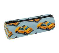 VAPOKF Trousse à crayons imprimée taxi sur la route, en cuir synthétique, trousse de papeterie pour étudiants, trousse de maquillage pour femmes, filles, garçons, enfants, fournitures scolaires et de