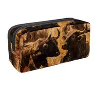 VAPOKF Trousse à crayons pour adolescents, garçons et filles, fournitures scolaires et de bureau - Bulls Running, multicolore, 2.3x8.2x3.9in/6x21x10cm, Organiseur de sac