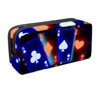 VAPOKF Trousse à crayons pour adolescents, garçons et filles, fournitures scolaires et de bureau - Carte de poker Ace lumineuse, multicolore, 2.3x8.2x3.9in/6x21x10cm, Organiseur de sac