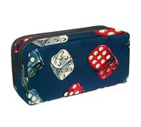 VAPOKF Trousse à crayons pour adolescents, garçons et filles, fournitures scolaires et de bureau, dés de casino colorés, multicolore, 2.3x8.2x3.9in/6x21x10cm, Organiseur de sac