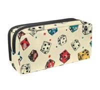 VAPOKF Trousse à crayons pour adolescents, garçons et filles, fournitures scolaires et de bureau, dés de casino dessinés à la main, multicolore, 2.3x8.2x3.9in/6x21x10cm, Organiseur de sac