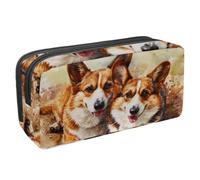 VAPOKF Trousse à crayons pour adolescents, garçons et filles, fournitures scolaires et de bureau - Dirty Two Corgi Dogs, multicolore, 2.3x8.2x3.9in/6x21x10cm, Organiseur de sac