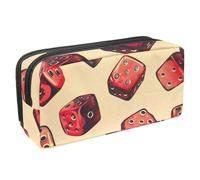 VAPOKF Trousse à crayons pour adolescents, garçons et filles, fournitures scolaires et de bureau - Motif de dés casino rouges, multicolore, 2.3x8.2x3.9in/6x21x10cm, Organiseur de sac
