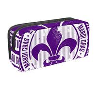 VAPOKF Trousse à crayons pour adolescents, garçons et filles, fournitures scolaires et de bureau - Tampon vintage pour célébration du Mardi Gras, multicolore, 2.3x8.2x3.9in/6x21x10cm, Organiseur de