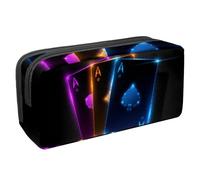VAPOKF Trousse à crayons pour adolescents, garçons et filles, fournitures scolaires et de bureau - Trois cartes de poker Ace, multicolore, 2.3x8.2x3.9in/6x21x10cm, Organiseur de sac