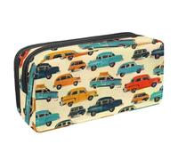 VAPOKF Trousse à crayons pour adolescents, garçons et filles, fournitures scolaires et de bureau - Voitures colorées et taxi, multicolore, 2.3x8.2x3.9in/6x21x10cm, Organiseur de sac
