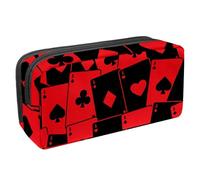 VAPOKF Trousse à crayons pour adolescents, garçons, filles, fournitures scolaires et de bureau - Cartes de poker Ace Noir et rouge, multicolore, 2.3x8.2x3.9in/6x21x10cm, Organiseur de sac