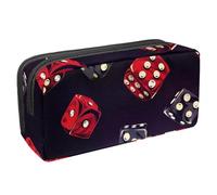 VAPOKF Trousse à crayons pour adolescents, garçons, filles, fournitures scolaires et de bureau, dés de casino noir et rouge, multicolore, 2.3x8.2x3.9in/6x21x10cm, Organiseur de sac