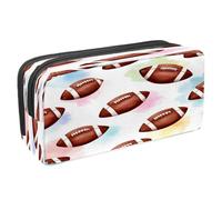 VAPOKF Trousse à crayons pour adolescents, garçons, filles, fournitures scolaires et de bureau - Motif aquarelle de ballons de football américains