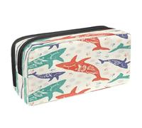 VAPOKF Trousse à crayons pour étudiants avec fermeture éclair pour garçons et filles, fournitures scolaires et de bureau, pingouins aquarelle, Voyage aventure baleine, 2.3x8.2x3.9in/6x21x10cm, Trousse