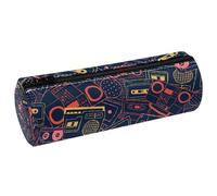 VAPOKF Trousse à crayons rétro en cuir pour ranger des crayons, des pièces de monnaie, des cosmétiques, des articles de papeterie, l'école, le bureau, multicolore, 20x6.3cm/7.9x2.5in, Trousse à