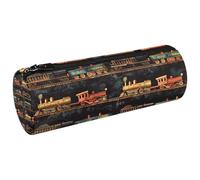 VAPOKF Trousse à crayons rétro en toile de charbon pour ranger des stylos, des pièces de monnaie, des cosmétiques, des articles de papeterie, l'école, le bureau, multicolore, 20x6.3cm/7.9x2.5in,