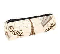 VAPOKF Trousse à crayons romantique en toile Motif Tour Eiffel Paris, multicolore, 20x6.3cm/7.9x2.5in, Trousses à crayons