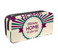 VAPOKF Trousse à crayons, sac de fournitures pa pour les adolescents, les filles, fournitures de bureau d'école - Welcome Home, multi, 2.3x8.2x3.9in/6x21x10cm, Organisateur de sac, Multi,