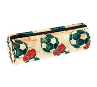 VAPOKF Trousse à crayons sans couture avec imprimé ballons de football grunge, trousse de maquillage pour femmes, filles, garçons, enfants, fournitures scolaires et de bureau, multicolore, 20x6.3x6.3