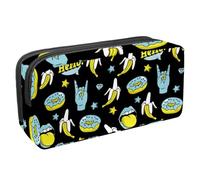 VAPOKF Trousse à crayons, trousse de papeterie pour adolescents, garçons et filles, fournitures scolaires et de bureau - Motif donuts drôles banane, rock, étoiles, multicolore,