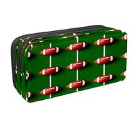 VAPOKF Trousse à crayons, trousse de papeterie pour adolescents, garçons et filles, fournitures scolaires de bureau - Ballons de football américains sur un terrain vert