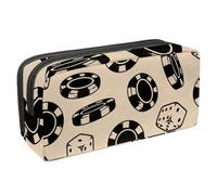 VAPOKF Trousse à crayons, trousse de papeterie pour adolescents, garçons et filles, fournitures scolaires de bureau - Jetons de casino et dés, multicolore, 2.3x8.2x3.9in/6x21x10cm, Organiseur de sac