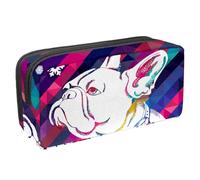 VAPOKF Trousse à crayons, trousse de papeterie pour adolescents, garçons et filles, fournitures scolaires de bureau - Montres Bulldog Flocons de neige, multicolore, 2.3x8.2x3.9in/6x21x10cm, Organiseur