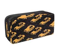 VAPOKF Trousse à crayons, trousse de papeterie pour adolescents, garçons et filles, fournitures scolaires de bureau - Voiture de taxi sur noir, multicolore, 2.3x8.2x3.9in/6x21x10cm, Organiseur de sac