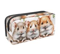 VAPOKF Trousse à crayons, trousse de papeterie pour adolescents, garçons et filles, fournitures scolaires de bureau - Trois hamsters sur une branche d'arbre, multicolore, 2.3x8.2x3.9in/6x21x10cm,