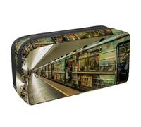 VAPOKF Trousse à crayons, trousse de papeterie pour adolescents, garçons et filles, fournitures scolaires de bureau - Métro de Moscou, multicolore, 2.3x8.2x3.9in/6x21x10cm, Organiseur de sac