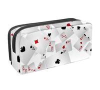 VAPOKF Trousse à crayons, trousse de papeterie pour adolescents, garçons et filles, fournitures scolaires de bureau - Falling Playing Cards Ace, multicolore, 2.3x8.2x3.9in/6x21x10cm, Organiseur de sac