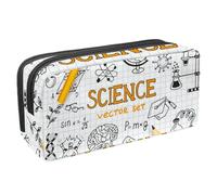 VAPOKF Trousse à crayons, trousse de papeterie pour adolescents, garçons et filles, fournitures scolaires de bureau - Robot scientifique Doodle, multicolore, 2.3x8.2x3.9in/6x21x10cm, Organiseur de sac