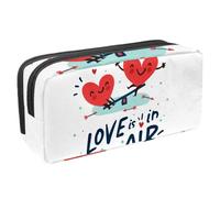 VAPOKF Trousse à crayons, trousse de papeterie pour adolescents, garçons et filles, fournitures scolaires de bureau - Deux cœurs heureux se balançant, multicolore, 2.3x8.2x3.9in/6x21x10cm, Organiseur