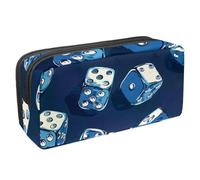 VAPOKF Trousse à crayons, trousse de papeterie pour adolescents, garçons et filles, fournitures scolaires de bureau - dés casino bleus, multicolore, 2.3x8.2x3.9in/6x21x10cm, Organiseur de sac