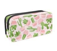 VAPOKF Trousse à crayons, trousse de papeterie pour adolescents, garçons et filles, fournitures scolaires et de bureau - Cactus en pot rose et figue de barbarie, multicolore, 2.3x8.2x3.9in/6x21x10cm,